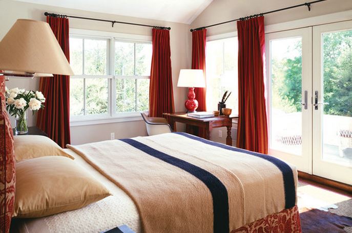 idées de rideau rouge pour les chambres