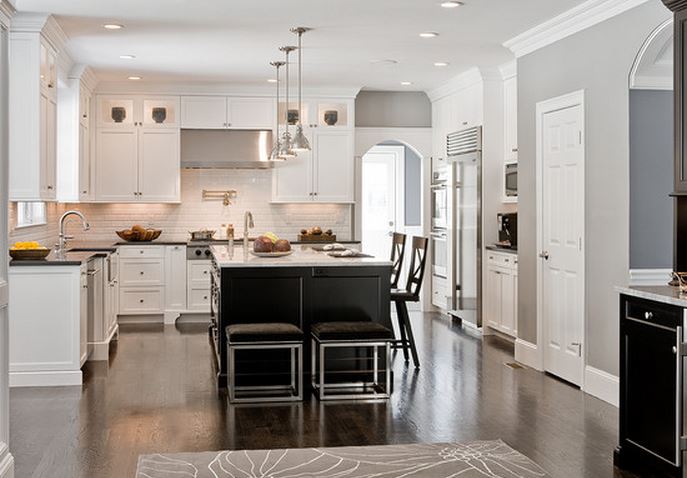 cuisine americaine avec ilot central