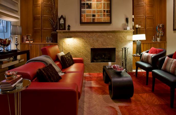 canapé rouge pour le salon