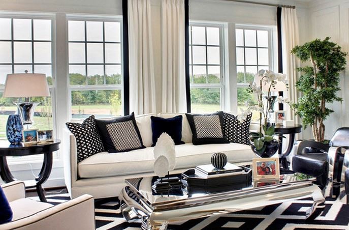 décoration salon moderne noir et blanc