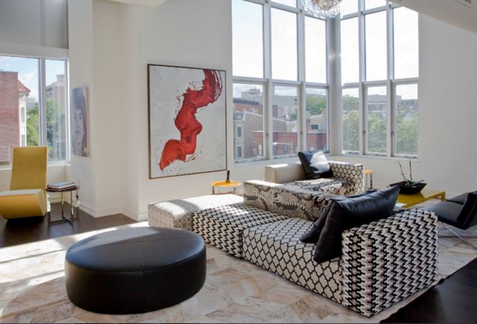 canapé moderne noir et blanc 2015