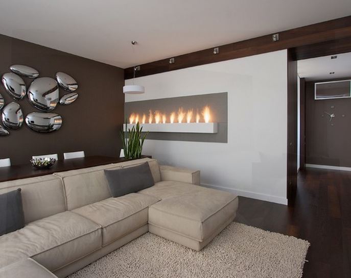 salon avec cheminée moderne