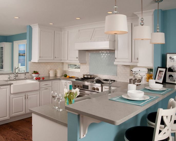 idée déco blanc gris et bleu