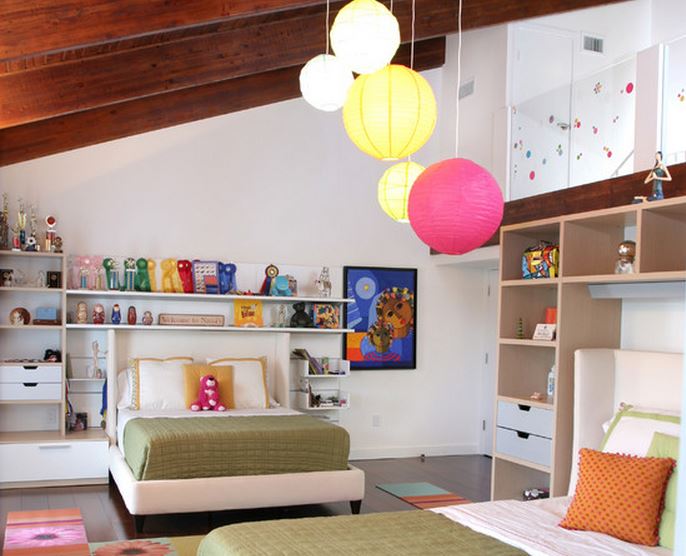 déco avec les lampions chambre