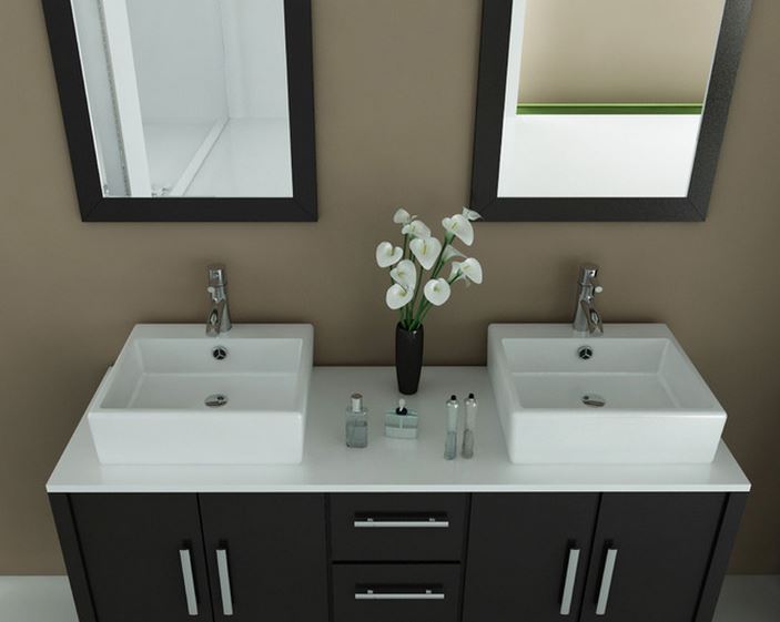 double vasque de salle de bains moderne