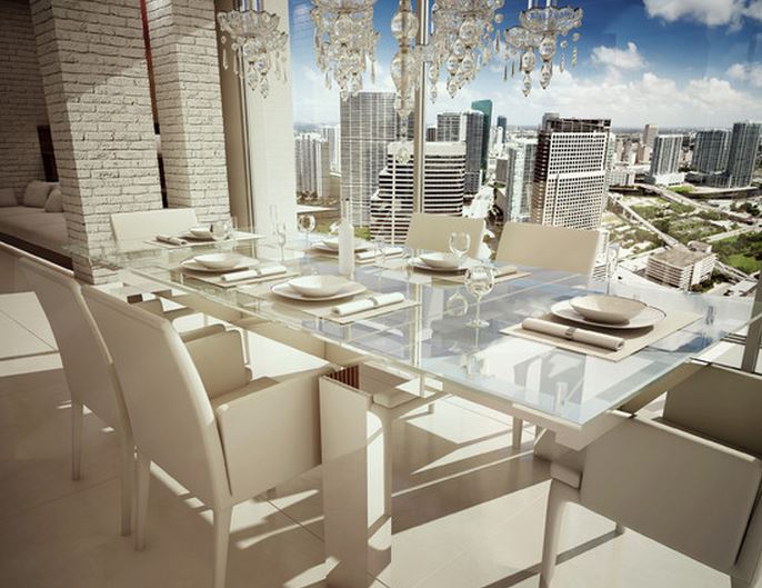 meuble salle a manger design blanc